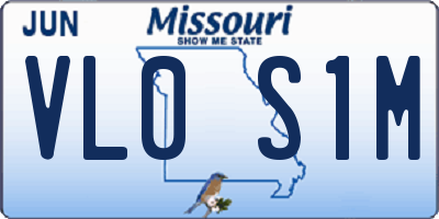 MO license plate VL0S1M