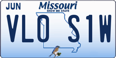 MO license plate VL0S1W