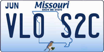MO license plate VL0S2C