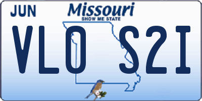 MO license plate VL0S2I