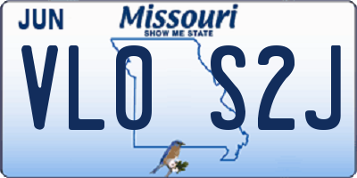 MO license plate VL0S2J