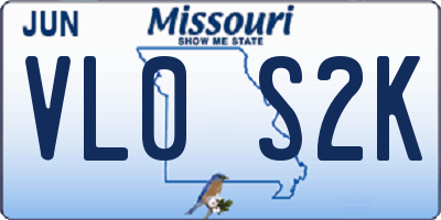 MO license plate VL0S2K