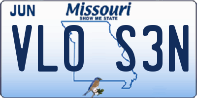 MO license plate VL0S3N