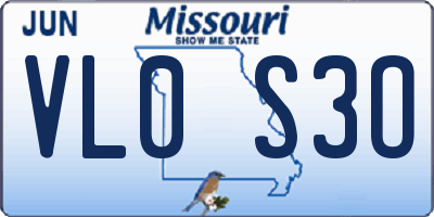 MO license plate VL0S3O