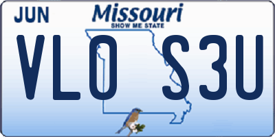 MO license plate VL0S3U
