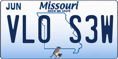 MO license plate VL0S3W