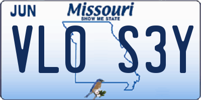 MO license plate VL0S3Y