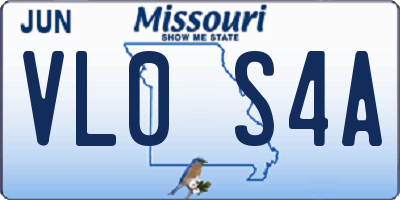 MO license plate VL0S4A