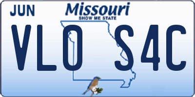 MO license plate VL0S4C
