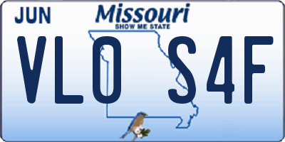 MO license plate VL0S4F