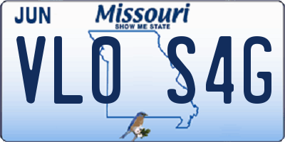 MO license plate VL0S4G