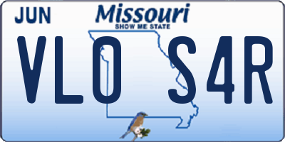 MO license plate VL0S4R