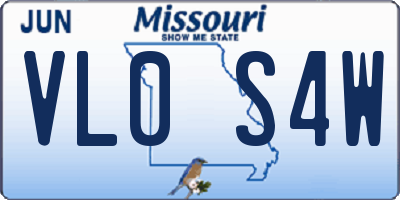 MO license plate VL0S4W