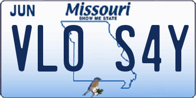 MO license plate VL0S4Y