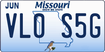 MO license plate VL0S5G