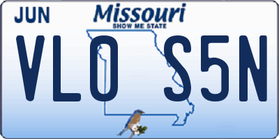MO license plate VL0S5N