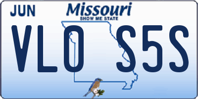 MO license plate VL0S5S