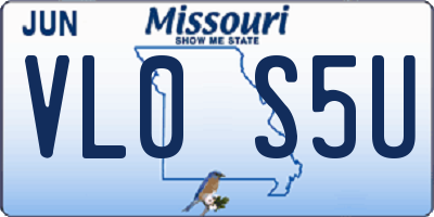 MO license plate VL0S5U