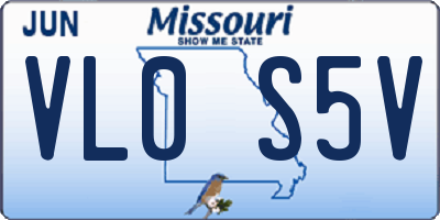 MO license plate VL0S5V