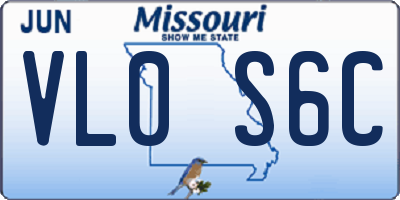 MO license plate VL0S6C