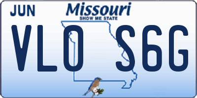 MO license plate VL0S6G