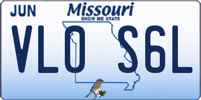 MO license plate VL0S6L