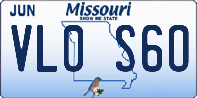MO license plate VL0S6O