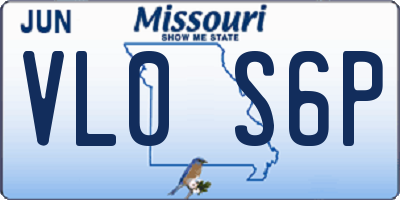 MO license plate VL0S6P
