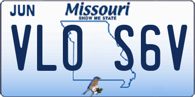MO license plate VL0S6V