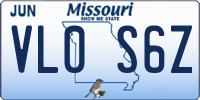 MO license plate VL0S6Z