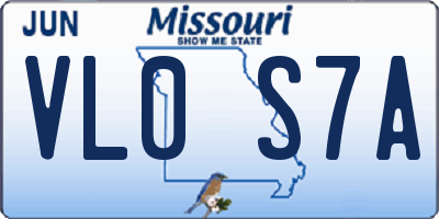 MO license plate VL0S7A