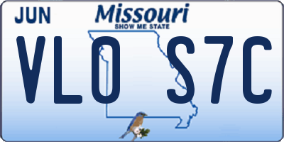 MO license plate VL0S7C