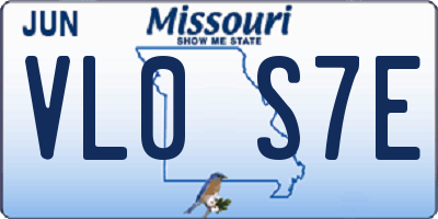 MO license plate VL0S7E