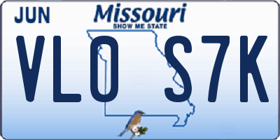 MO license plate VL0S7K