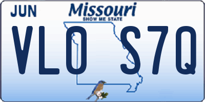 MO license plate VL0S7Q