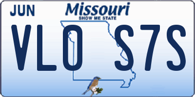 MO license plate VL0S7S