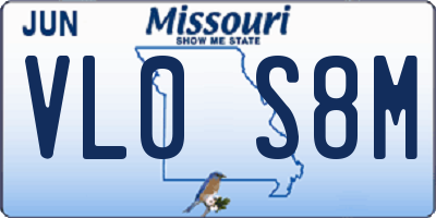MO license plate VL0S8M