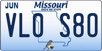 MO license plate VL0S8O