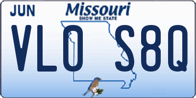MO license plate VL0S8Q