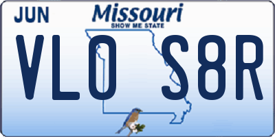 MO license plate VL0S8R