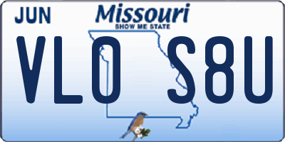 MO license plate VL0S8U