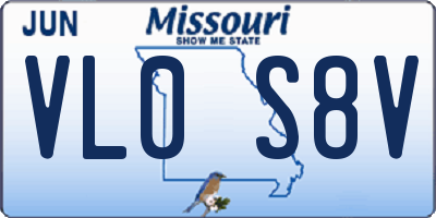 MO license plate VL0S8V