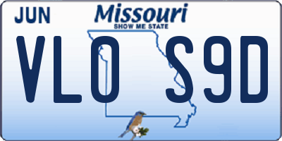 MO license plate VL0S9D