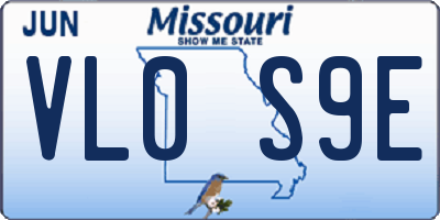 MO license plate VL0S9E