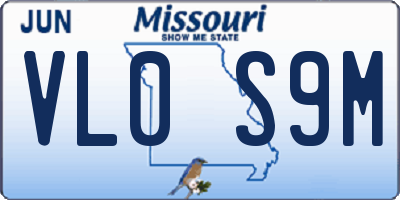 MO license plate VL0S9M