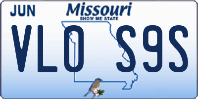 MO license plate VL0S9S