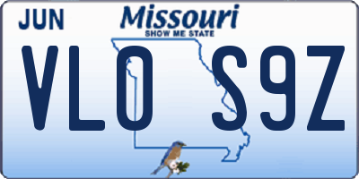 MO license plate VL0S9Z