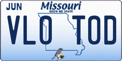MO license plate VL0T0D