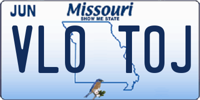 MO license plate VL0T0J