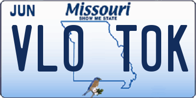 MO license plate VL0T0K